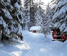 Carrabassett Valley House | -Restored caboose on Sugarloaf mountain