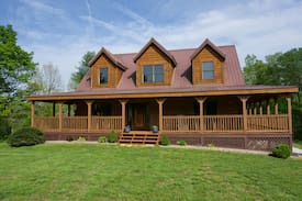 Rogers Cabin | The Porch Place, Big Property for Family + Friends