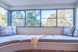 Eagle Bay House | Deck House - Stunning treetop and ocean glimpses