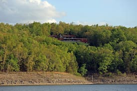 Mountain Home House | Luxury Lakeview Lodge Sleeps 30 with Heated Pool.