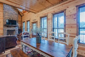 Broken Bow Cabin | Choctaw Ridge Luxury Rustic 3 Bedroom Across the Street from Fishing Pond