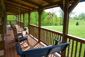 Rogers Cabin | The Porch Place, Big Property for Family + Friends