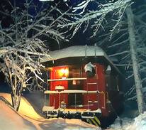 Carrabassett Valley House | -Restored caboose on Sugarloaf mountain