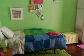 Albarraque House | AZULEJOS ROOM bed ,small closet and balcony