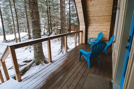 Lowell Point Cabin | Ocean view A-Frame Cabin (Salted Roots) Blue Door