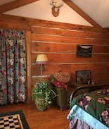 Chetek Bed & Breakfast | Inn Greener Pastures - Log Cabin Room