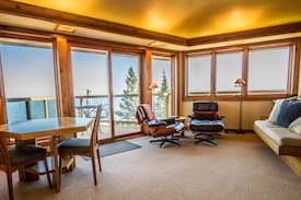 Grand Marais Apartment | Terrace Point 11A is a Frank Lloyd Wright inspired condo overlooking Lake Superior near Grand Marais, MN
