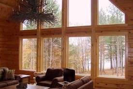 Smallwood House | Lakefront log home w/dock on Swinging Bridge Lake