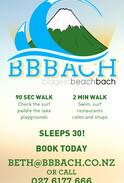 Opunake House | BBBach - sleeps 28. $ is for 10ppl. Squash court