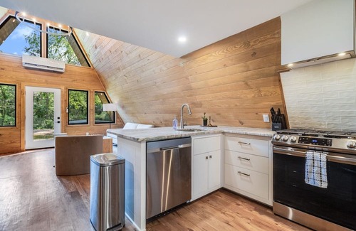 New Iberia Cabin | Modern A-Frame Cabin by Rip Van Winkle Gardens w/ Hot Tub & Fireplace!