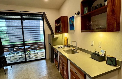 Rivas Apartment | Casita Pelicano is a sleek, surf studio in Playa Remanso with AC & an ocean view