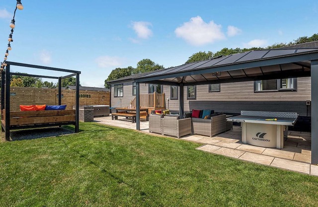 Upgraded for 2025, now featuring a tilt-and-turn gazebo over the hot tub.