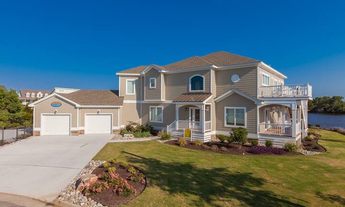 Sandbridge House | Summer Baycation: Summer Baycation Exquisite home on the bay with pool, hot tub, and dock