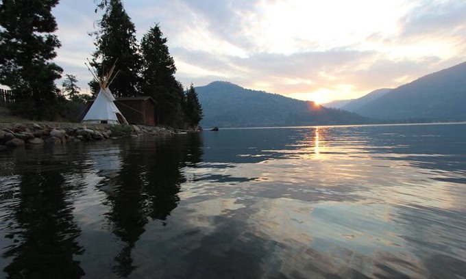 Sandpoint Other | Tipi on private beach at Lake Pend Oreille ranch