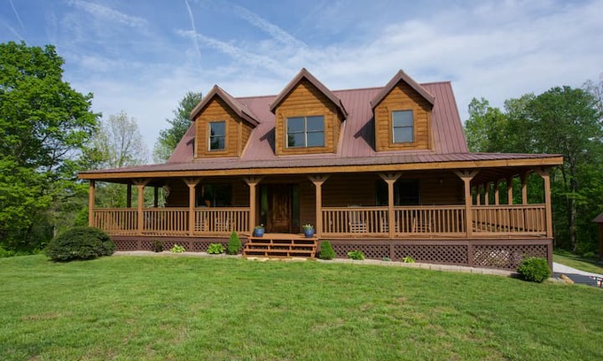 Rogers Cabin | The Porch Place, Big Property for Family + Friends