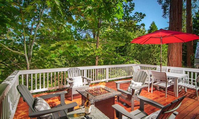 Crestline Cabin | Cherry Cottage with Two Sundecks ~Dog friendly!