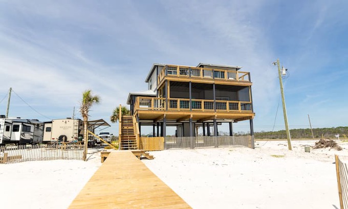 Cape San Blas House | Two Decks, One Screened-In, Gulf Front Home with the Bay Just on Other Side ~ Sippin' by the Sea