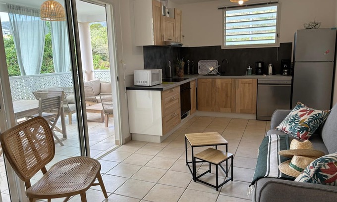 Ducos Apartment | Ti Diamant Bo Kaï ,15 min à Pied des Plages! Appartement Cosy et Calme
