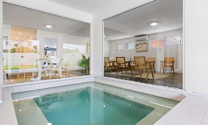 The Entrance North House | Coastal Retreat Heated Plunge Pool with Pool Table