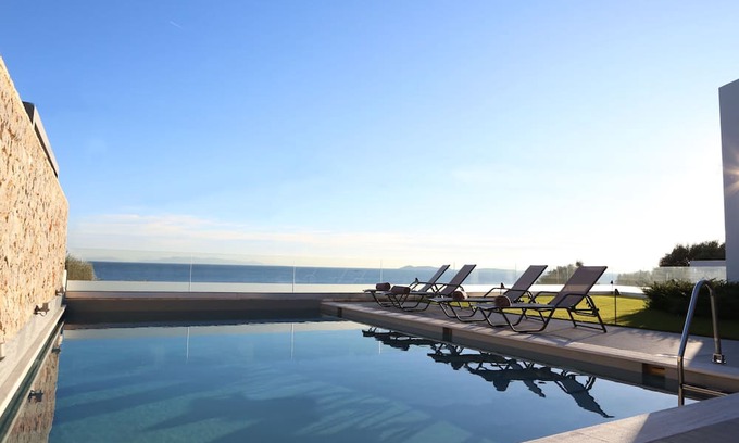 Katakali Villa | Beach front villa with private sea water pool & amazing sea view to Saronic golf