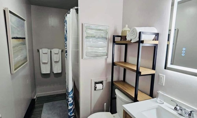Wellsville Apartment | Modern 1-Bedroom Apartment with walkout deck